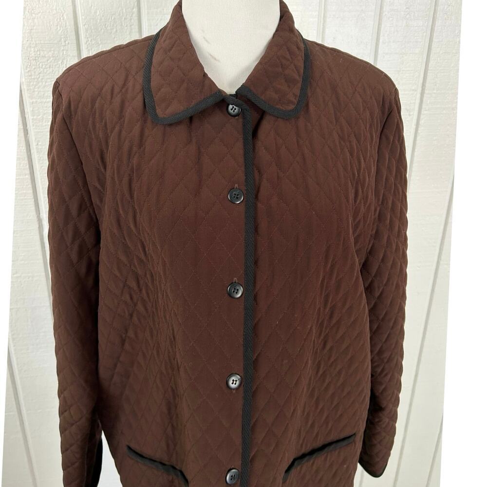 Diane Von Furstenberg Silk Quilted Jacket Brown Vintage Blazer Womens S - Picture 4 of 7